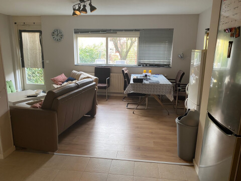 De gedeelde woon- en eetkamer.